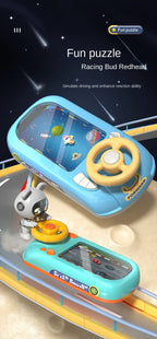 Kinder-Lenkrad-Fahrspielzeug Dodge-Fahrzeug, elektronisches Simulations-Abenteuerspiel mit Musik-Soundeffekten