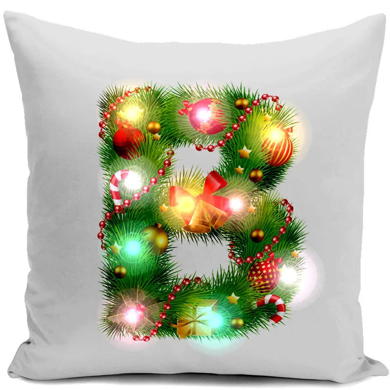 Neues leuchtendes Weihnachtslichtkissen, LED-Kissenbezug, superweiches Polyester, Heimdekoration, 45 cm