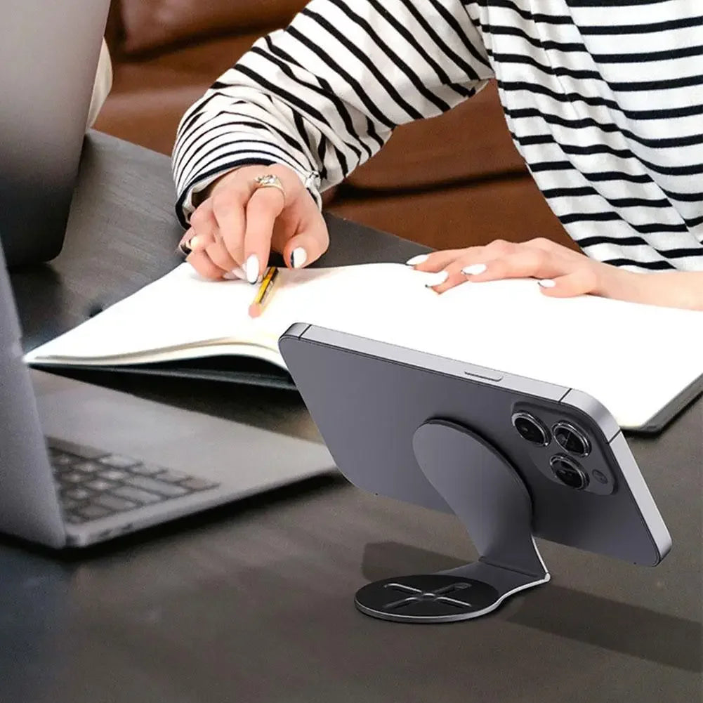 KASHIRINA MagSafe Halterung – Aluminium, faltbar, für iPhone, Laptop & Auto, Silber oder Schwarz