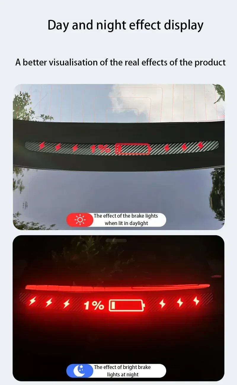 Neu 1 Stück Auto-Aufkleber für Tesla Model 3 Y, Rücklicht-Aufkleber, hochmontiertes Bremslicht, Projektionsbrett, oberes Rücklicht, Emblem-Aufkleber