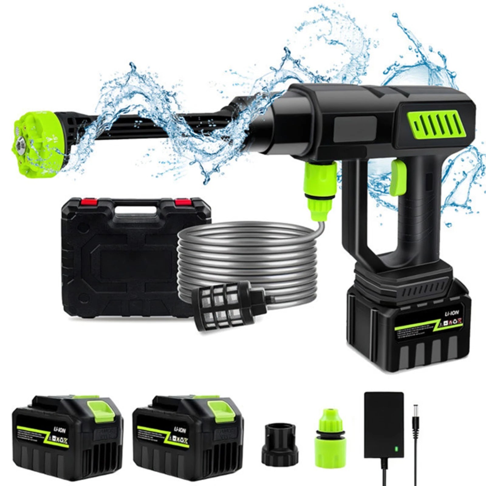 120Bar Bürstenlose Hochvolt-Autowaschpistole 6-in-1 Elektrische Gartenreinigung Spritzpistole fair für Makita 21V Batterie