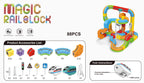 2025 Neuer DIY Magic Rail Cube Elektromagnetischer USB-Ladezug, Schienenfahrzeug-Anbau, Kinder-Slot-Spielzeug 55 Stück