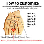 Kunst-Holzbär-Familienpuzzle, personalisierter Name, individuelle Heimdekoration, Thanksgiving, Weihnachten, Herzwärmungsgeschenk für Babymutter