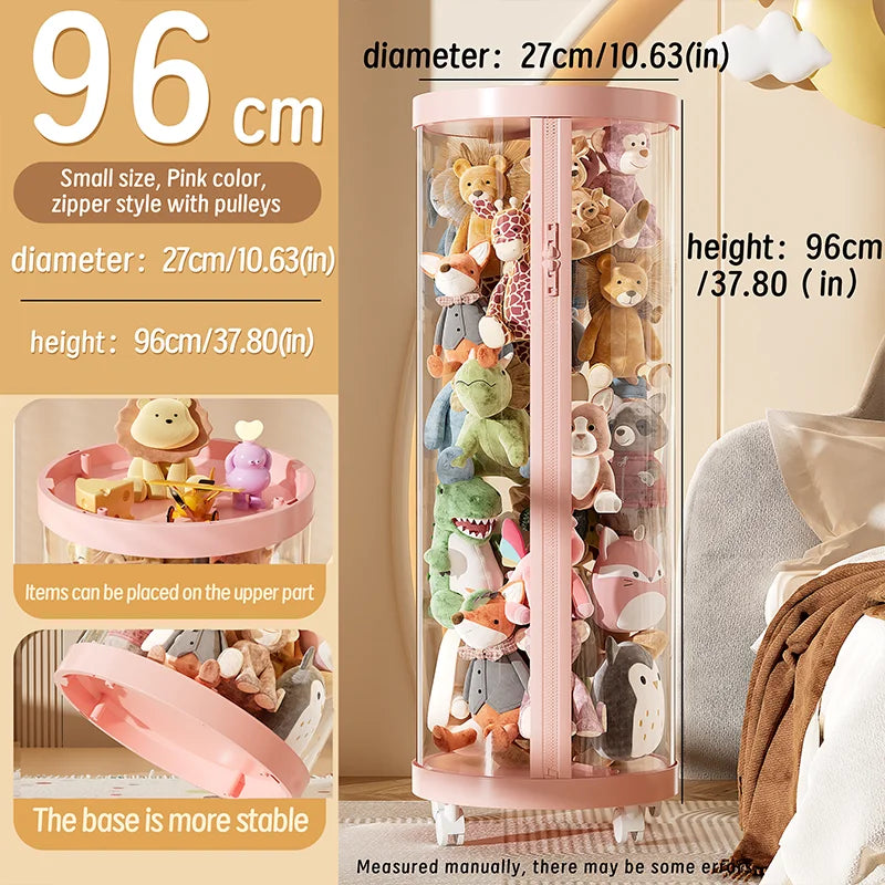 Transparente Puppe Lagerung Box Plüsch Spielzeug Organisation Spielzeug Lagerung Rohr DIY Zipper Bins Kind Weihnachten Geschenk kinder Spielzeug Organizer