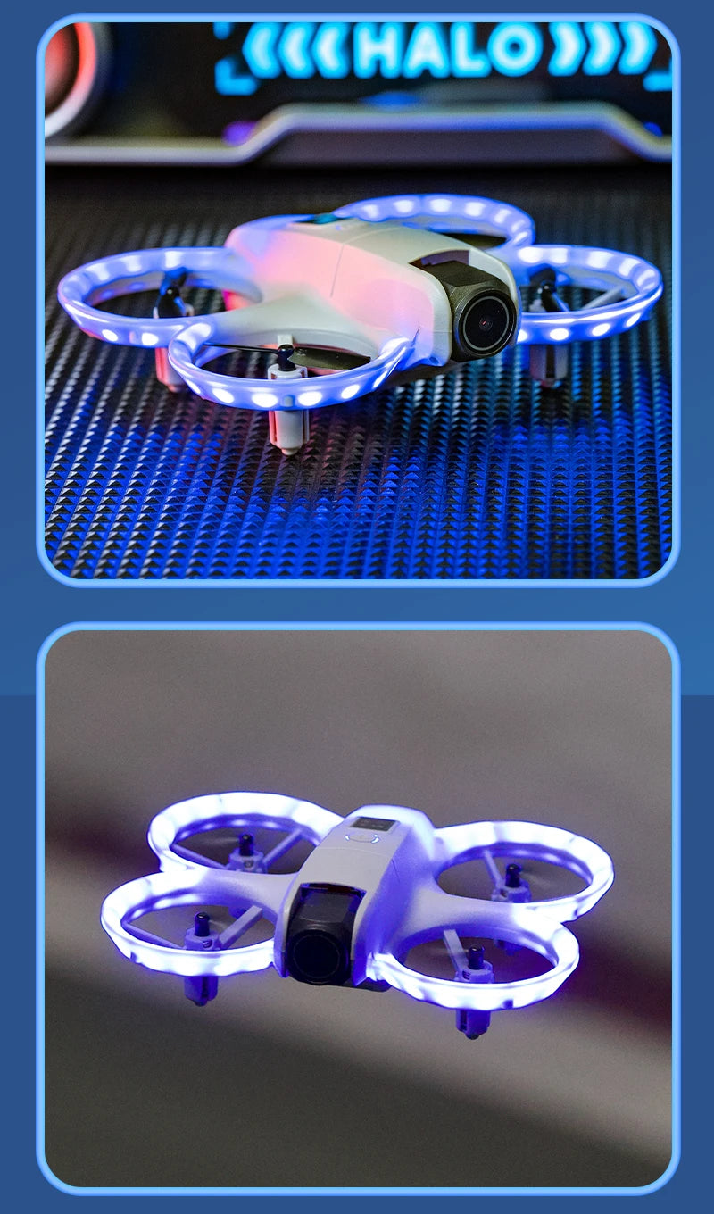 Neue H135 Mini Drohne WIFI FPV Hover Professionelle 4K Kamera Tasche Bunte Lichter Eders Rc Flugzeug Faltbare Quadcopter RC spielzeug Geschenke