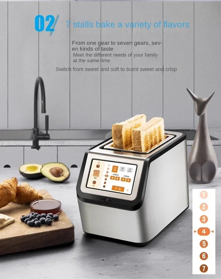 Hochwertige Fabrikpreise, Hochgeschwindigkeits-Touchscreen-Toaster, 2-Scheiben-Smart-Toaster