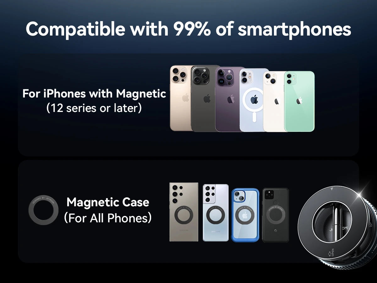 Joyroom Faltbarer magnetischer Autotelefonhalter, 360°-Drehung, Saugnapf-Autotelefonhalterung für iPhone 16-12 Serie 4,7-7'' Telefone