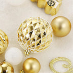 65PCS Champagner Gold Weihnachten Ball Dekorationen Matt Glänzend Wasser Welligkeit Design Weihnachten Kugeln Weihnachten Baum Ornamente Wohnkultur