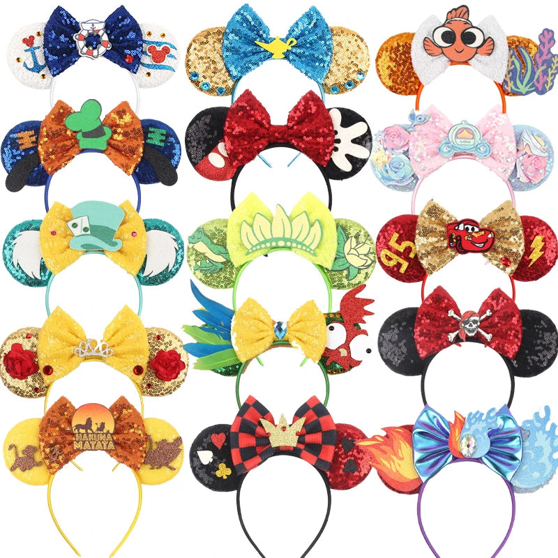 Prinzessin Haarreif mit Pailletten-Bogen – Disney-Motive, Halloween & Party | Damen & Kinder