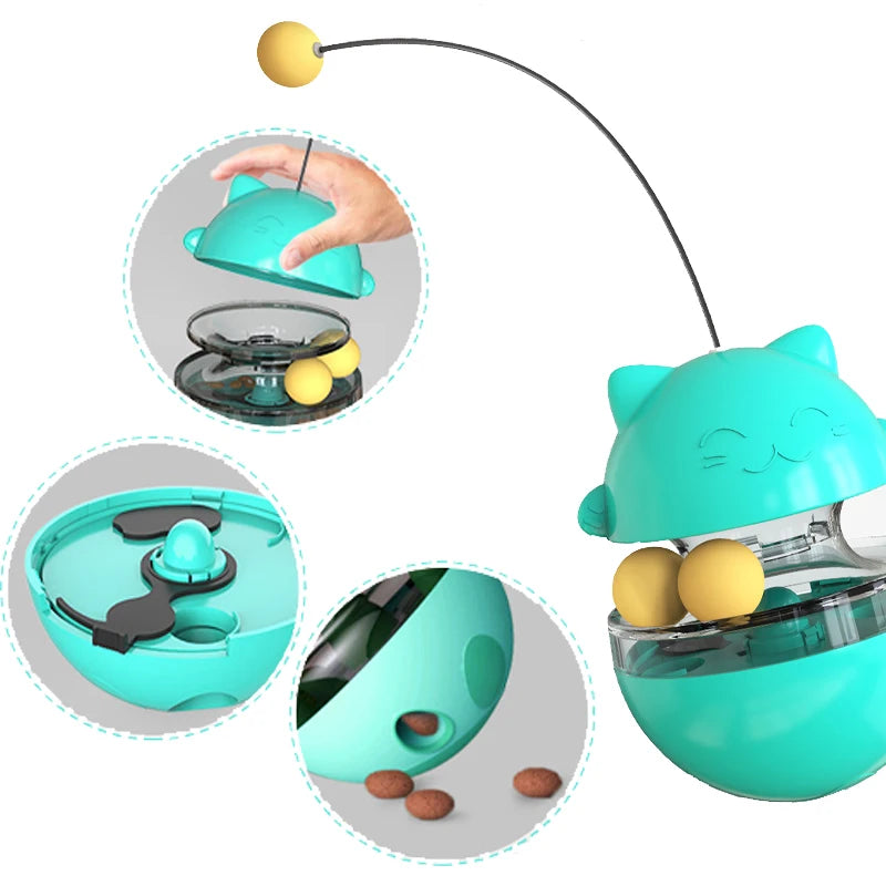 Neue lustige Katze Stick Katze Spielzeug Tumbler Leck Lebensmittel Ball Katze lindern Langeweile Tumbler Heimtierbedarf spielen mit Lebensmittelspüler selbst