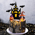 8 stücke Halloween Kuchen, Topper Spukhaus Kürbis, Mädchen Fledermaus, Schwarze Katze Cupcake topper für Wizard Party, Ghost Party, Spider Party
