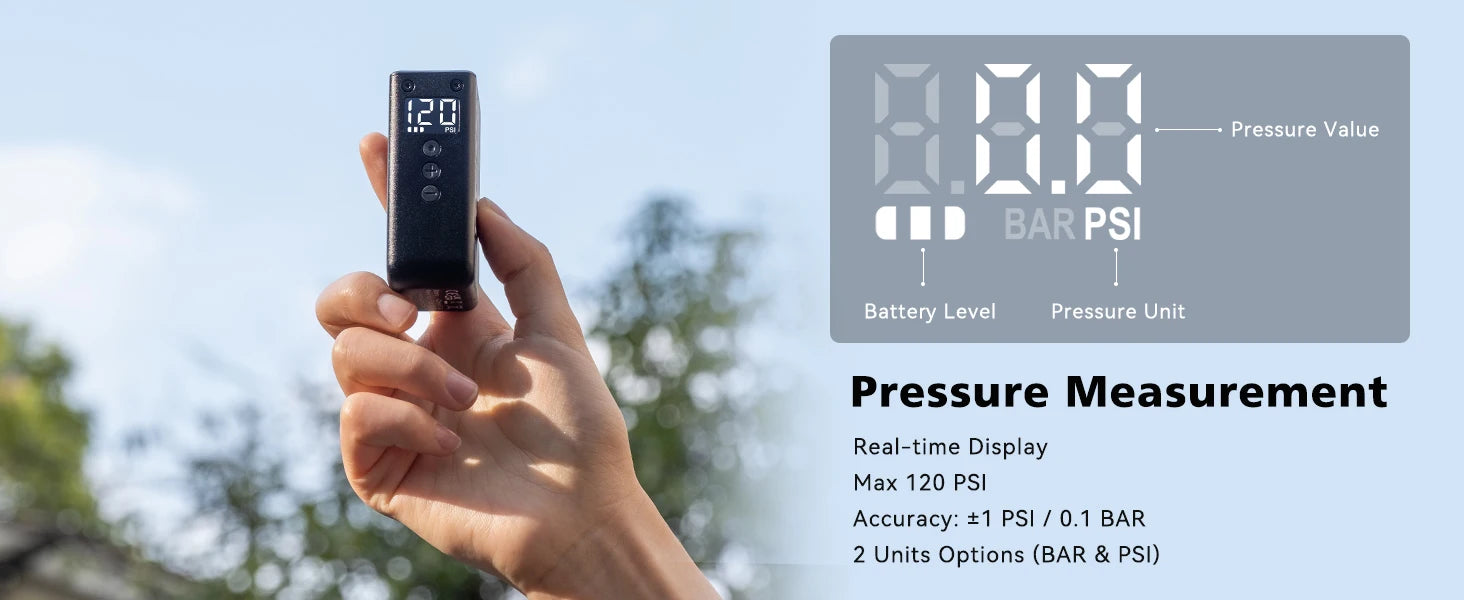 CYCPLUS Mini-Luftpumpe AS2 100 PSI AS2PRO 120 PSI Max elektrischer tragbarer Fahrrad-Inflator-Druckmesser Typ-C-Fahrradreifenkompressor