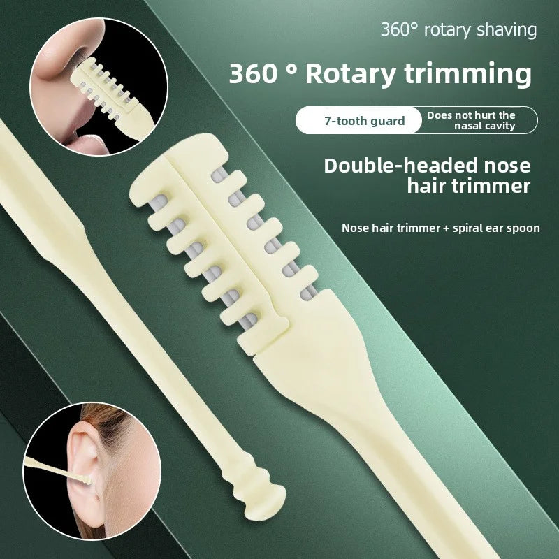 2-in-1-Nasenhaarschneider, 6 Stück Nasenloch-Haarentferner-Werkzeug, doppelseitiges Nasenhaarmesser, manuell 360 °   Rotierender Nasenhaarschneider