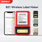 Niimbot B21- Kabelloser tintenloser Etikettendrucker, Barcode-Etikettendrucker, Druckpapier, Aufkleber Maschine 20 mm - 50 mm
