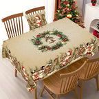 Vintage-Weihnachtstischdecke, Weihnachtsmann, Schneemann, Tischdecke, Weihnachtsdekoration für Zuhause, 2025, Weihnachtsgeschenke, Navidad Noel, Neujahr 2026