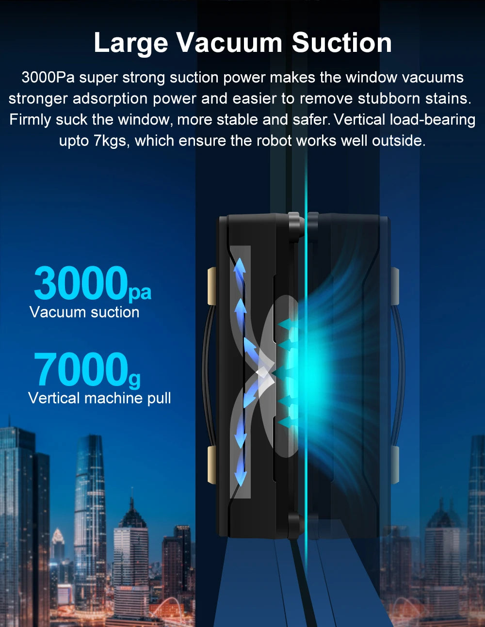 ABIR WD8 Fensterputzroboter – Dual-Ultraschallsprüher, SLAM 4.0, 3000Pa, Fernbedienung, CE
