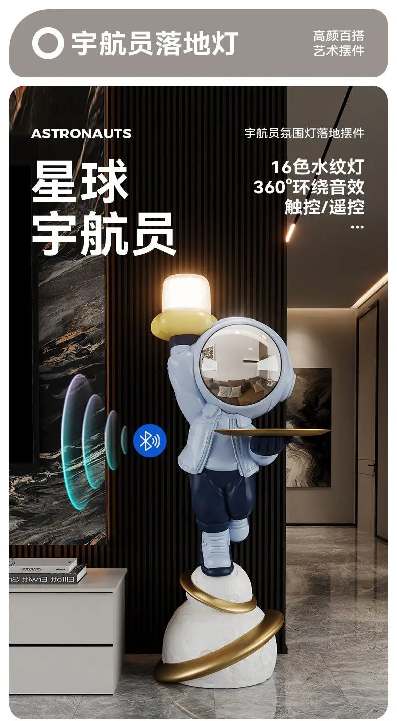 Moderne nordische Stil Wohnkultur Astronaut stand große Ornamente Skulptur Harz Handwerk Statue Schlafzimmer Einweihungsgeschenk