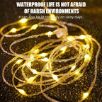 LED-Lichterkette, tragbar, Camping-Lichter, 1800 mAh, wiederaufladbar, 8 m, Außenatmosphäre, Zelt, Hochzeit, Weihnachten, Dekor, Streifen, Sternlampe