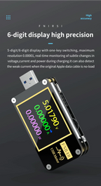 FNB58 USB-Tester, Voltmeter, Amperemeter, Typ C, Schnellladungserkennung, Auslöser, Kapazitätsmessung, Welligkeitsmessung