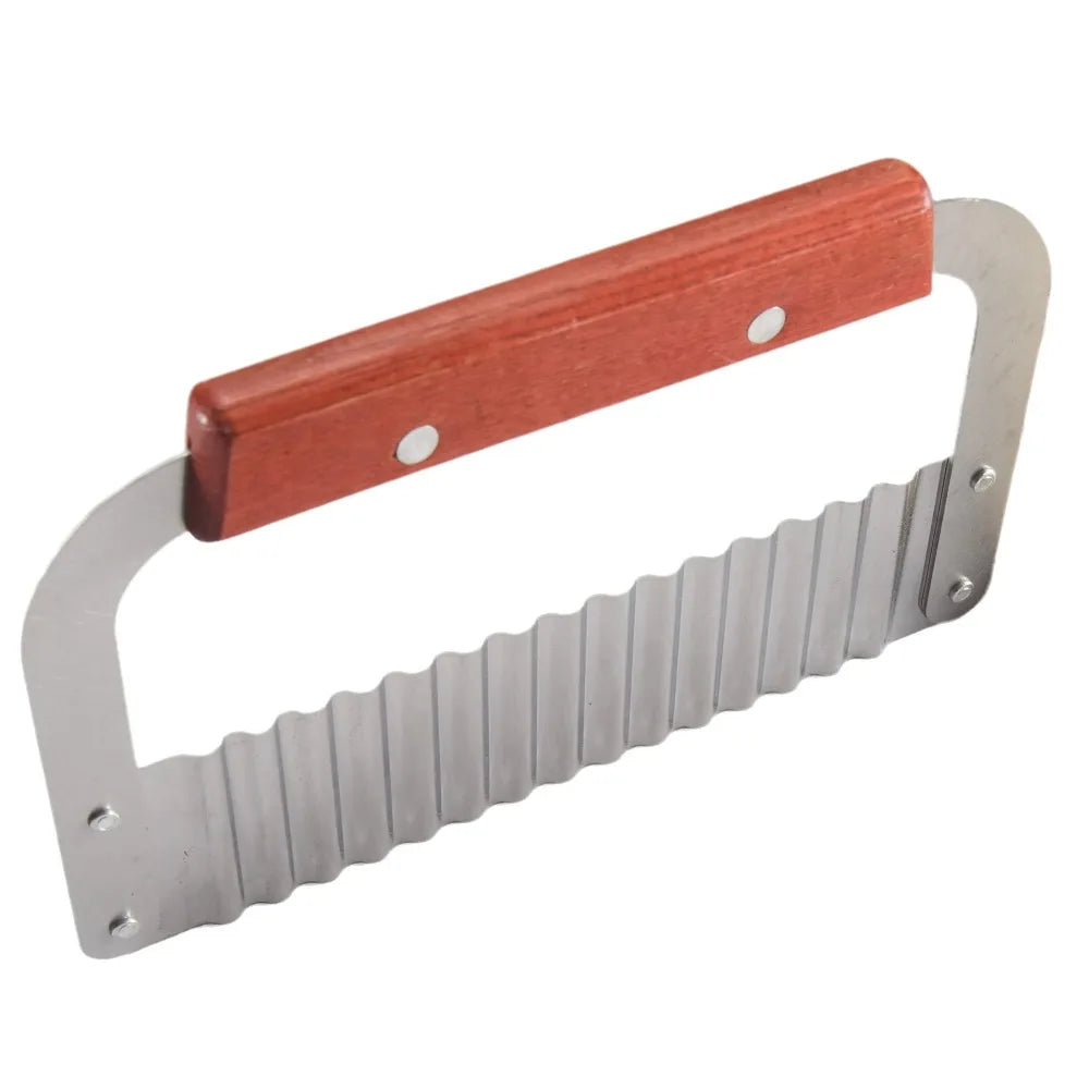 Edelstahl Holzgriff Wellenmesser Wolf Zahn Kartoffelmesser Kartoffelchip Schneiden Wellenmesser Kartoffelzerkleinerer Küchenwerkzeug