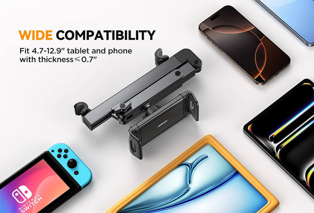 Joyroom Auto-Rücksitz-Tablet-Halter, 3-in-1, dehnbare Kopfstütze, Tablet-Halterung für iPad Air/Mini, Samsung Tab 4,7–12,9 Zoll Geräte