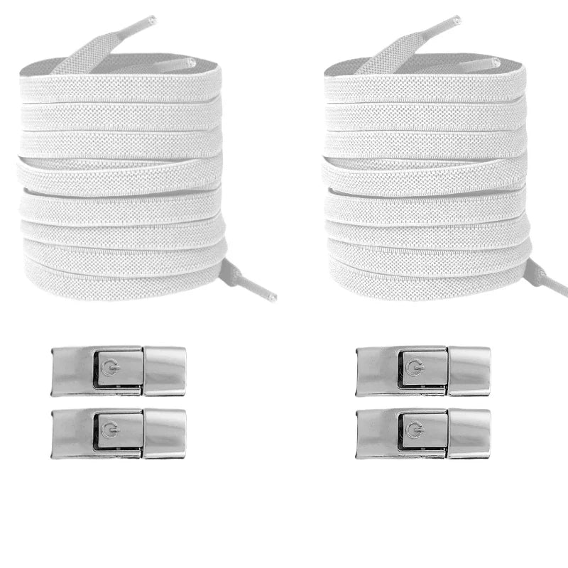 Neu ohne Krawatten, elastische Schnürsenkel, keine Krawatte, Schnürsenkel, Press-Lock-Schnürsenkel, Sneaker, Kinder und Erwachsene, 8 mm, verbreiterte flache Schnürsenkel für Schuhe