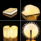 3D Holz Faltbare LED Buch Nachtlicht 3 / 5 Beleuchtung Farben 5V