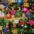 120/12PCS Mini Geschenk Boxen Weihnachten Baum Hängen Anhänger Bunte Quadratische Schaum Box Ornamente Weihnachten Neue Jahr Party decor Großhandel