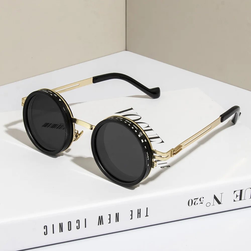 Ah-Mee ND2-400 Sonnenbrille – Polarisiert, 9 Stufen, UV400, Punk-Stil, Unisex