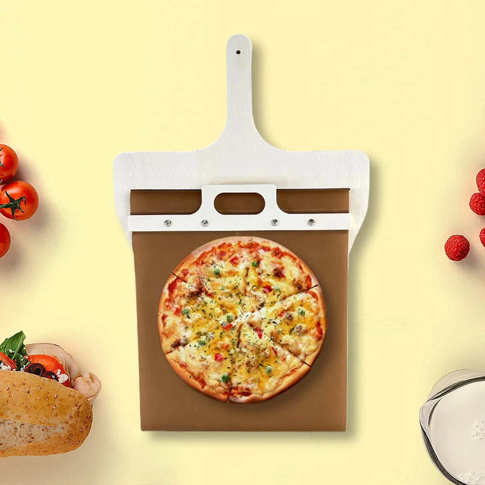 Schiebepizza, Peel Pizza, Schiebespaten, Antihaft-Holz Pizzaspaten, Paddel Multifunktion mit Griff zum Pizza backen