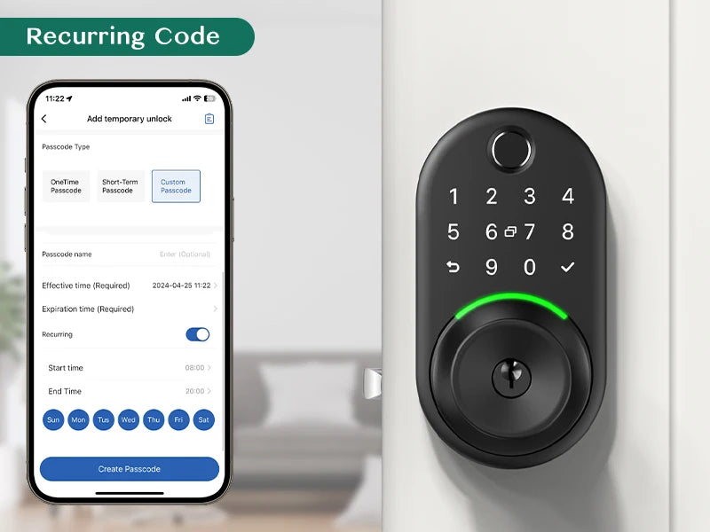 Intelligentes Tastatur-Türschloss mit Knopf, Yamiry-Digitalschloss mit schlüssellosem Zugang und Griff, elektronischer Fingerabdruckknopf für die Haustür, Gen