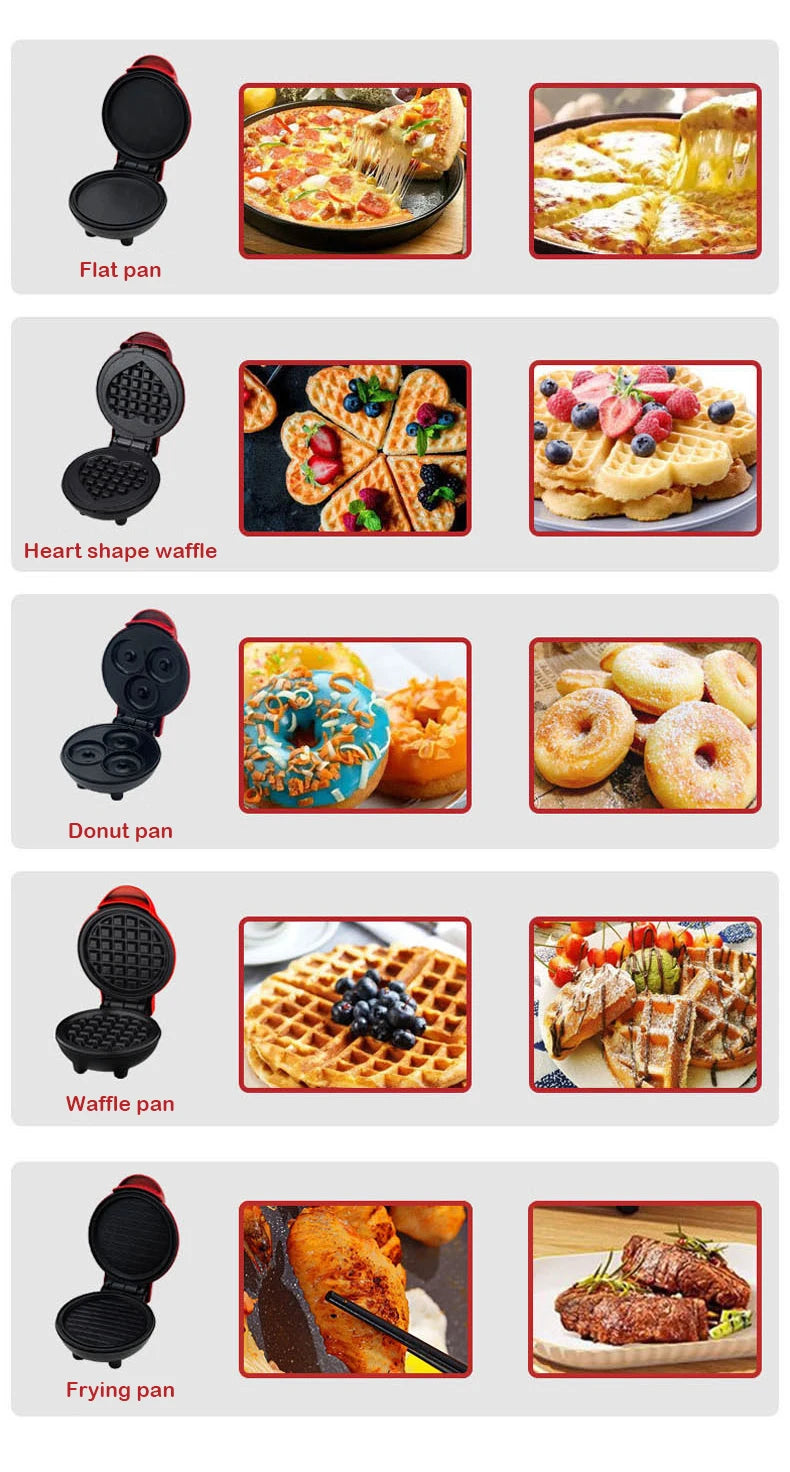 110V/220V Multifunktionaler Waffelkuchenzubereiter