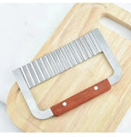 Edelstahl Holzgriff Wellenmesser Wolf Zahn Kartoffelmesser Kartoffelchip Schneiden Wellenmesser Kartoffelzerkleinerer Küchenwerkzeug