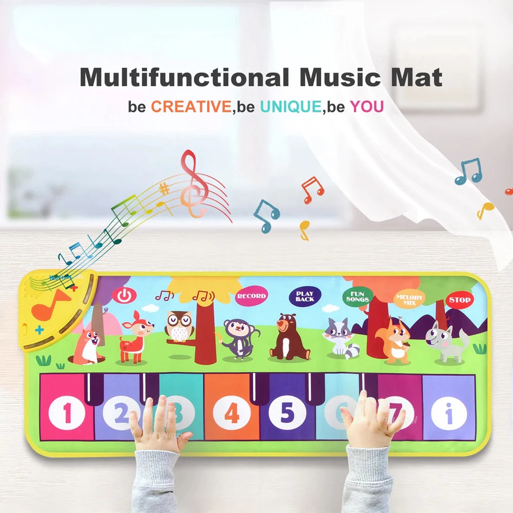 Klaviermatte für Kinder, Kinder, Kleinkinder, Bodentastatur, Tanzmatte, Baby, Fitness, Spielen, Tiermusik, Decke, Instrument, Spielzeug, Mädchen, Jungen, Geschenk