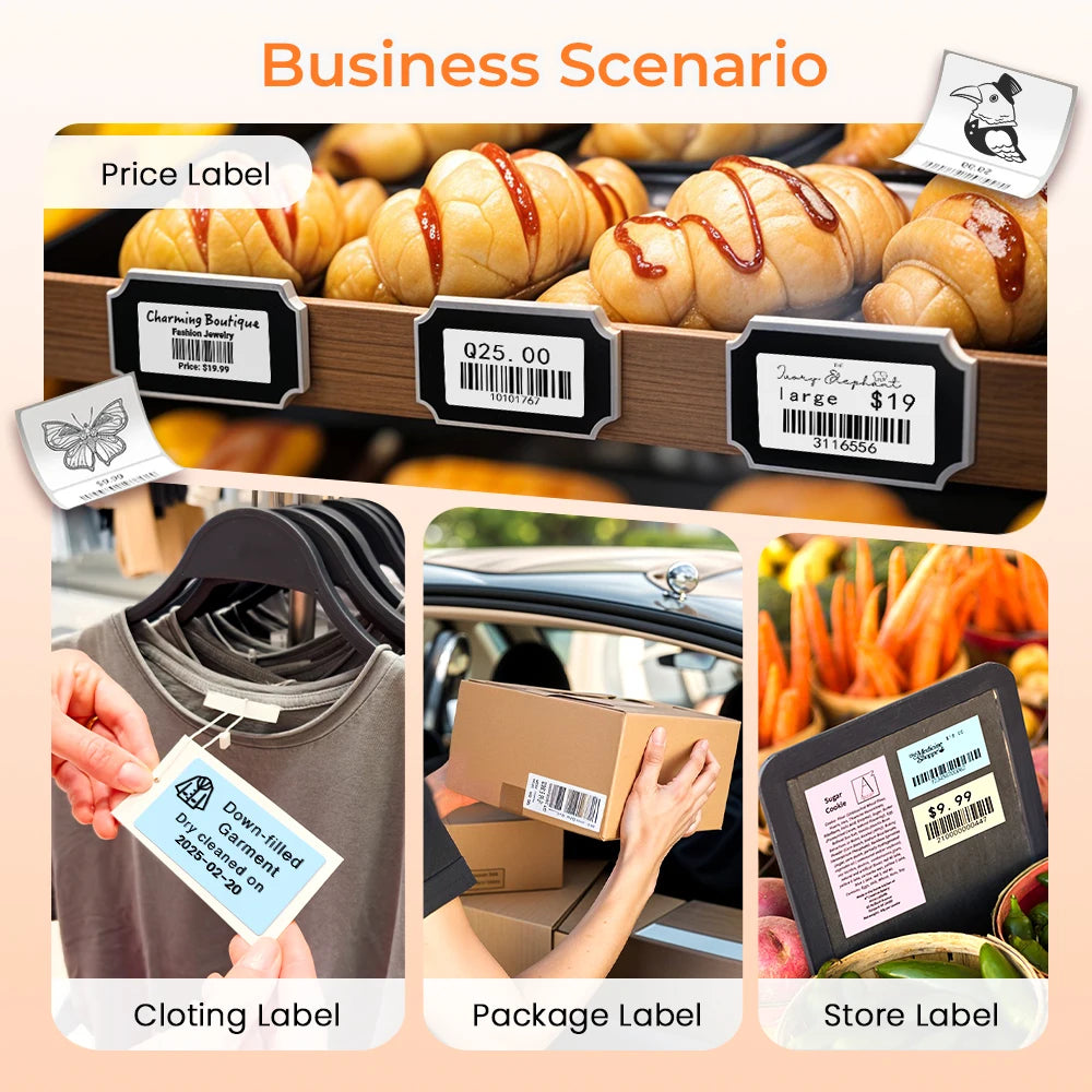 Imprimante d'étiquettes thermique Phomemo M220 75 mm pour codes-barres, adresses, courriers, dossiers, étiquettes pour téléphones et PC