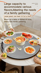 TINSOL Elektrisches Heizplatte für Lebensmittel, tragbares, zusammenklappbares Heiztablett mit 8 Temperatureinstellungen, thermostatisches Lebensmittel-Heizkissen