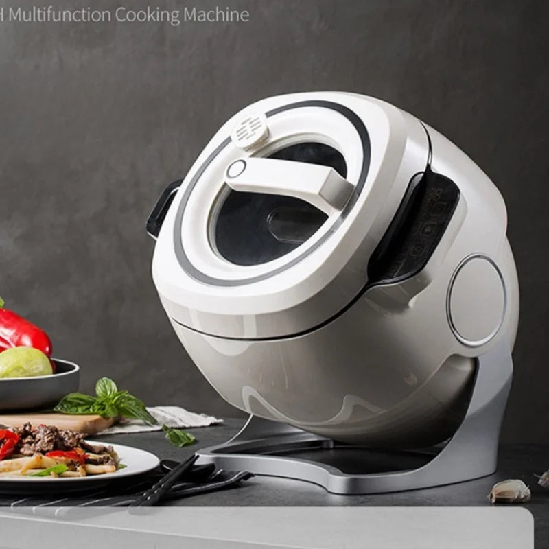 220V 6L 360° °   Trommeltyp-Smart-Wok-Maschine, automatischer Kochroboter für die Küche zu Hause mit Multifunktion, 2000 W leistungsstarke Feuerkraft