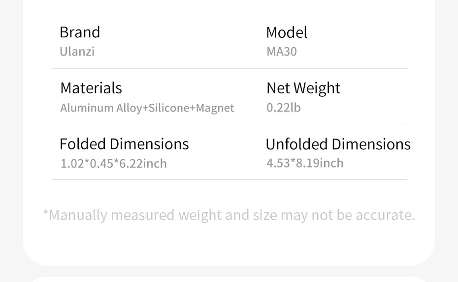 Ulanzi MA30 Magsafe Telefonstativ, doppelseitiger magnetischer Telefonhalter, Telefonständer für iPhone 16, 15, Outdoor-Reisen, Vlog, Live-Streaming