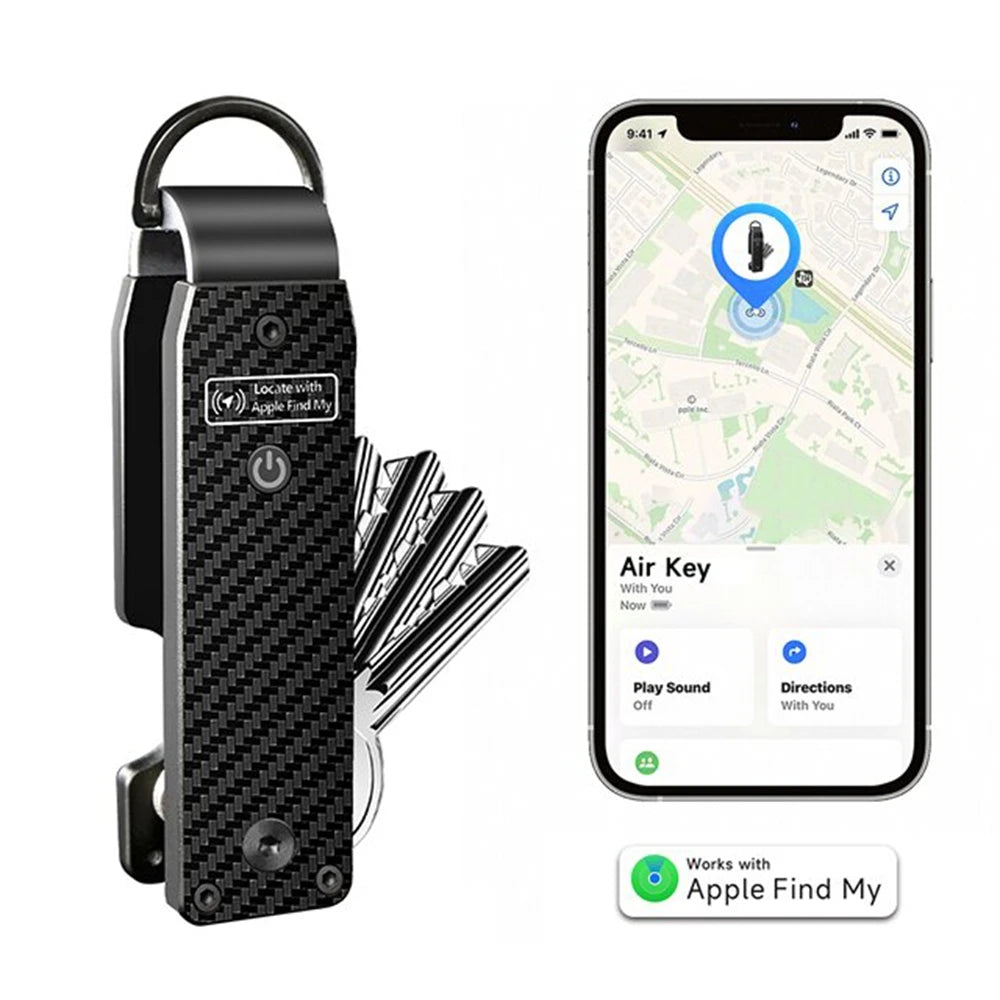 Air-Schlüsselanhänger, Schlüssel-Organizer funktioniert mit Apple Find My, integrierten Airtag-Chips, Auto-Schlüsselanhänger mit GPS-Tracker, Schlüsselfinder (nur iOS)
