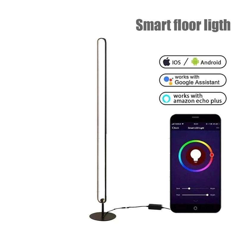 NEUE Moderne RGB Remote Minimalist LED Boden Lampen Bunte Alexa Stehend Lampe für Wohnzimmer decor Indoor Boden Lichter
