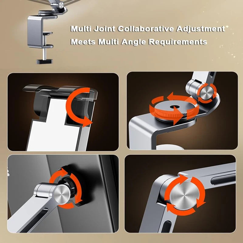 iPad-Halterung für Schreibtisch, Aluminiumlegierung, Tablet, magnetischer Ständer, faltbare Armhalterung für 4,7–15,6 Bildschirm, Telefon, Monitor, Galaxy