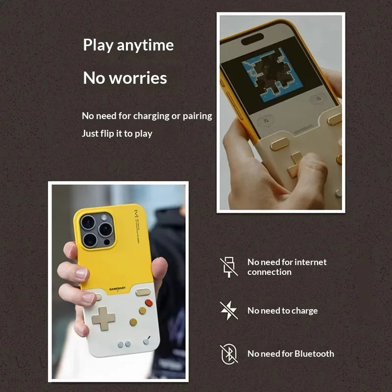 Bitmolab GAMEBABY iPhone Hülle mit Gamepad – GB/GBC/NES-Layout, Carbon Fiber, iPhone 15–17