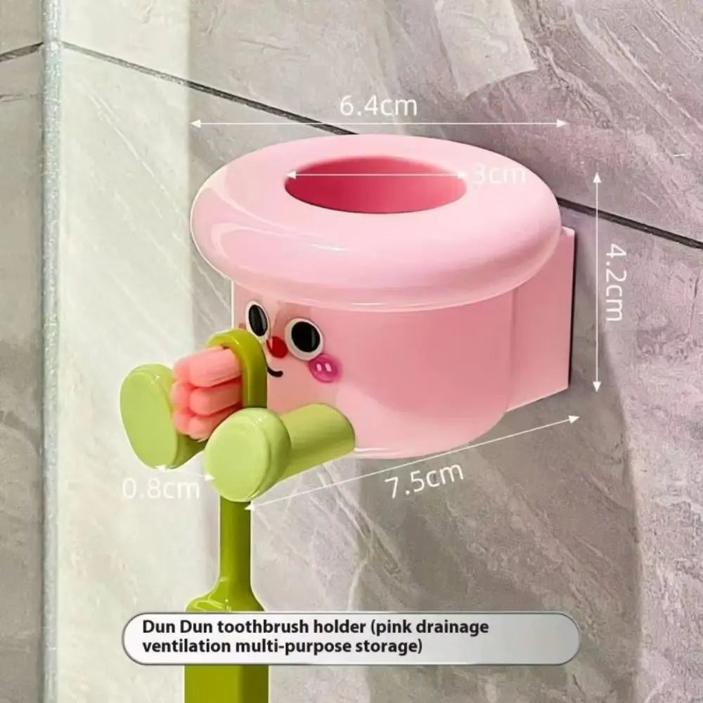 Magnetischer Zahnbürstenbecher mit Cartoon-Motiv zur Wandmontage – Aufbewahrungsständer für Zuhause, ohne Bohren, Zahnbürstenhalter für Badezimmer