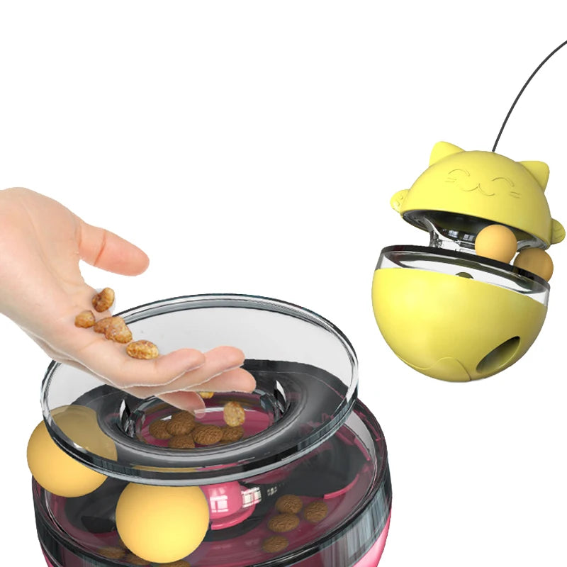 Neue lustige Katze Stick Katze Spielzeug Tumbler Leck Lebensmittel Ball Katze lindern Langeweile Tumbler Heimtierbedarf spielen mit Lebensmittelspüler selbst