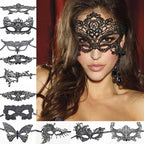 Venezianische Spitzenmaske – Schwarze Augenmaske für Maskerade, Halloween & Karneval