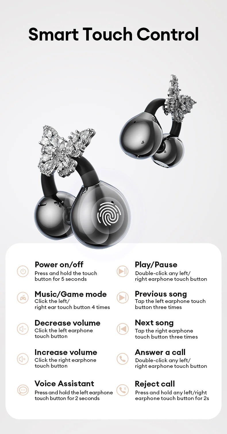 AI-Übersetzungskopfhörer AOC Ohrclip-Ohrhörer OWS Bluetooth Smart LCD-Bildschirm-Touch-Kopfhörer Gaming Wireless Sport Headset 3521