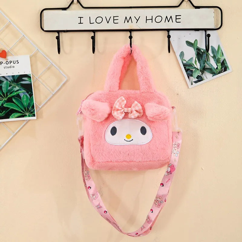 Hello Kitty Sanrio Plüschtasche Kuromi Melody Cartoon Anime Tragbare Handtasche Umhängetasche Kosmetik Kawaii Aufbewahrungstasche Damen Mädchen Geschenk