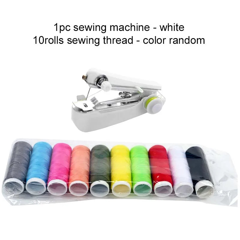Mini Nähmaschine – Tragbar mit 10 Garnrollen | Handnähmaschine für Reise & Haushalt