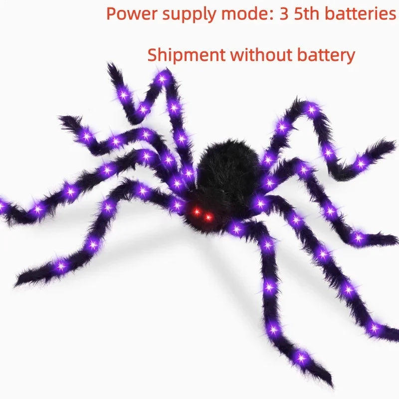 Halloween LED-Riesenspinne 150 cm mit biegbaren Beinen