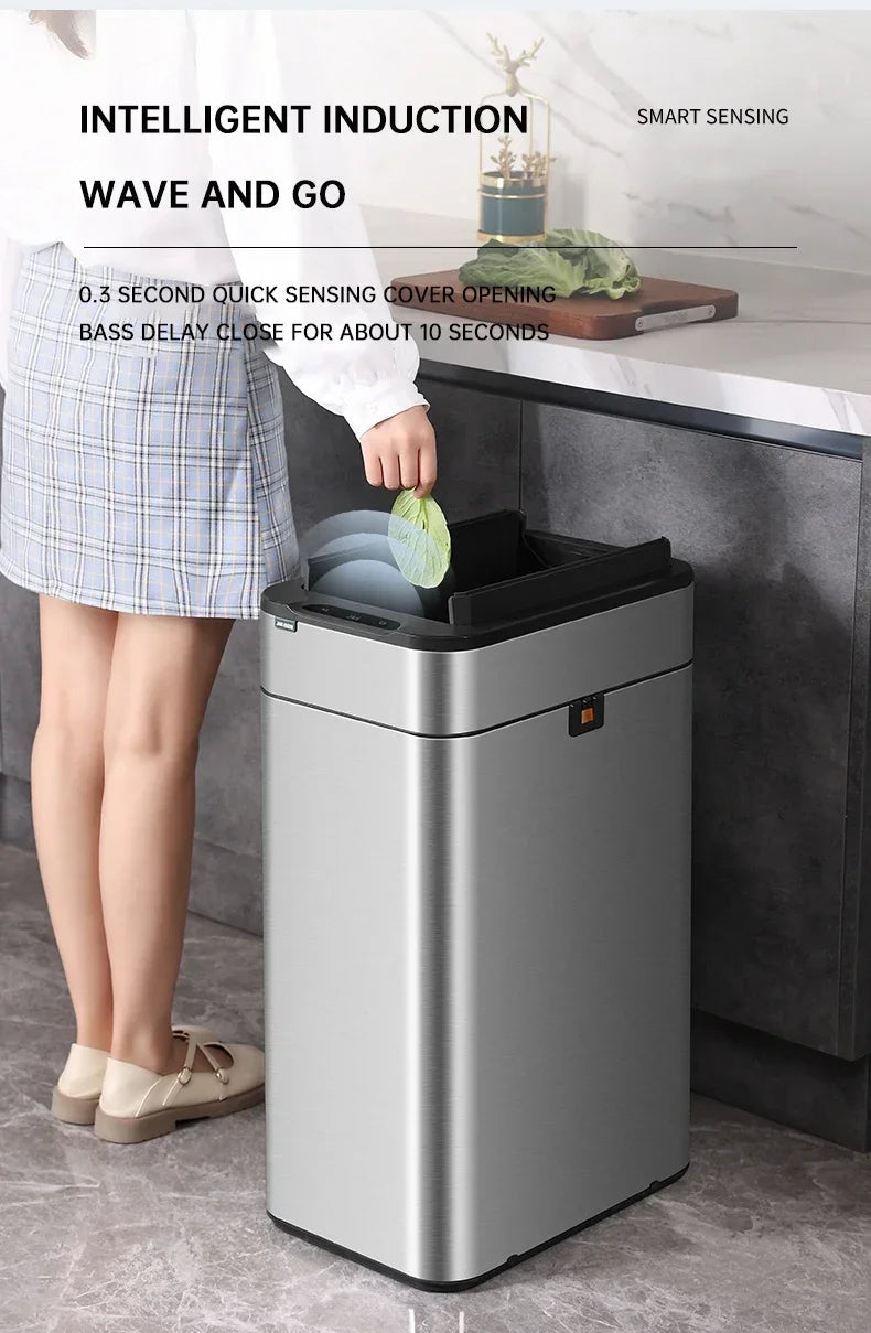 9/15/20/30/40/50/60 Mülltonne Große kapazität Edelstahl Smart Sensor Mülleimer Automatische Abfall Bins Küche Mülleimer
